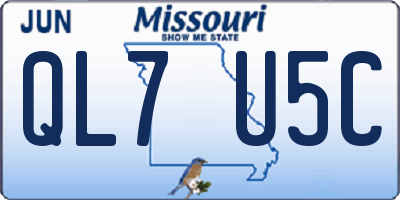 MO license plate QL7U5C