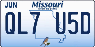 MO license plate QL7U5D