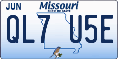 MO license plate QL7U5E