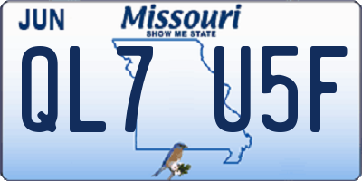 MO license plate QL7U5F