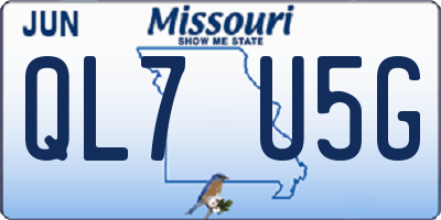 MO license plate QL7U5G