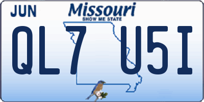 MO license plate QL7U5I