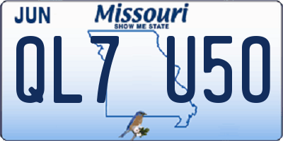 MO license plate QL7U5O