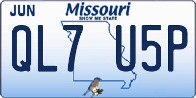 MO license plate QL7U5P