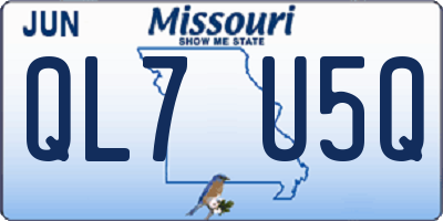 MO license plate QL7U5Q