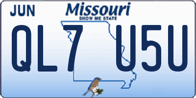 MO license plate QL7U5U