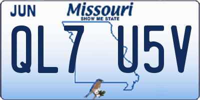 MO license plate QL7U5V