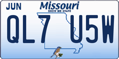 MO license plate QL7U5W