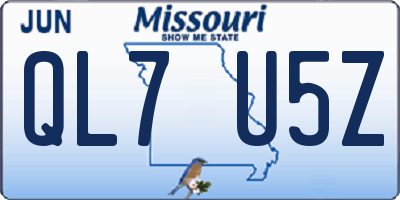 MO license plate QL7U5Z
