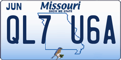 MO license plate QL7U6A