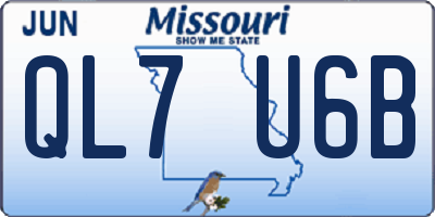 MO license plate QL7U6B