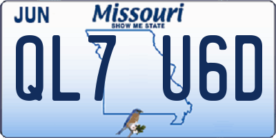 MO license plate QL7U6D