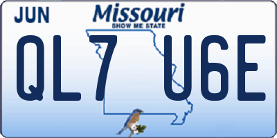 MO license plate QL7U6E