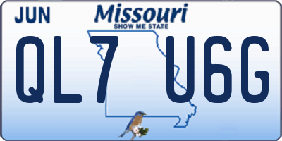 MO license plate QL7U6G