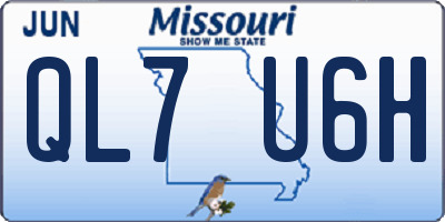 MO license plate QL7U6H