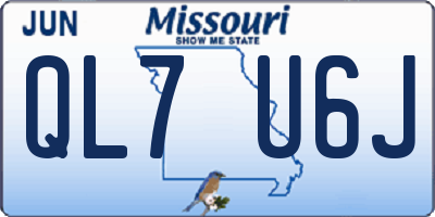MO license plate QL7U6J