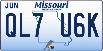 MO license plate QL7U6K