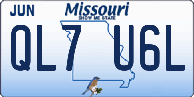 MO license plate QL7U6L