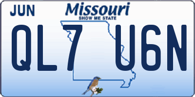 MO license plate QL7U6N