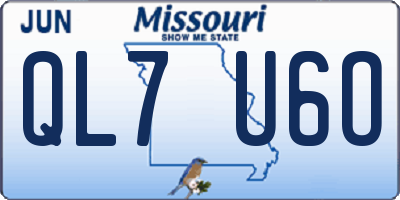 MO license plate QL7U6O