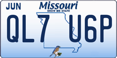 MO license plate QL7U6P
