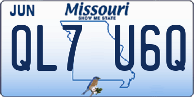 MO license plate QL7U6Q