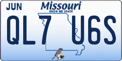 MO license plate QL7U6S