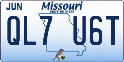 MO license plate QL7U6T