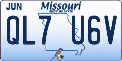 MO license plate QL7U6V