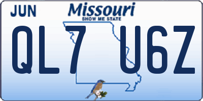 MO license plate QL7U6Z
