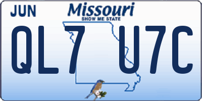 MO license plate QL7U7C