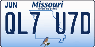 MO license plate QL7U7D
