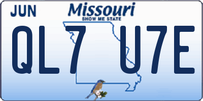 MO license plate QL7U7E