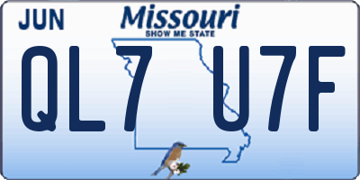 MO license plate QL7U7F