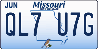 MO license plate QL7U7G