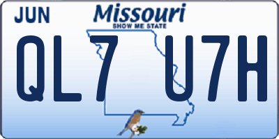 MO license plate QL7U7H
