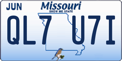 MO license plate QL7U7I
