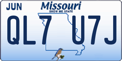 MO license plate QL7U7J