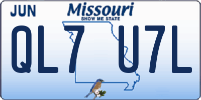 MO license plate QL7U7L