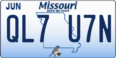 MO license plate QL7U7N