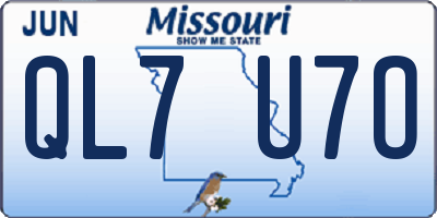 MO license plate QL7U7O