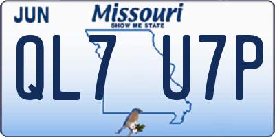 MO license plate QL7U7P