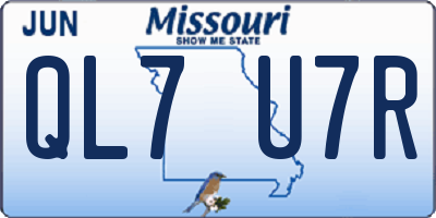 MO license plate QL7U7R
