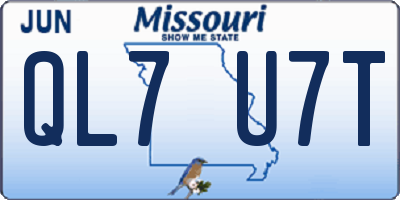 MO license plate QL7U7T