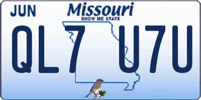 MO license plate QL7U7U