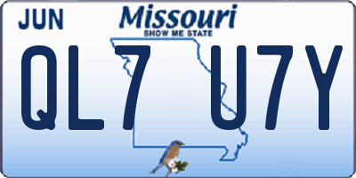 MO license plate QL7U7Y