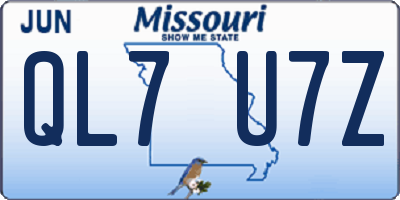 MO license plate QL7U7Z