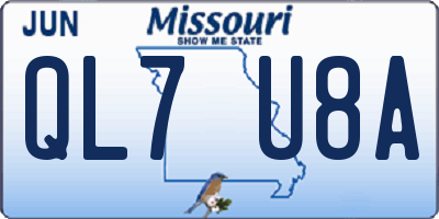 MO license plate QL7U8A