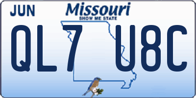 MO license plate QL7U8C