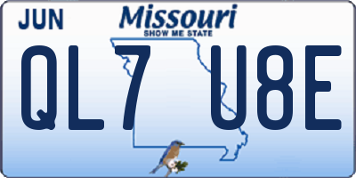 MO license plate QL7U8E